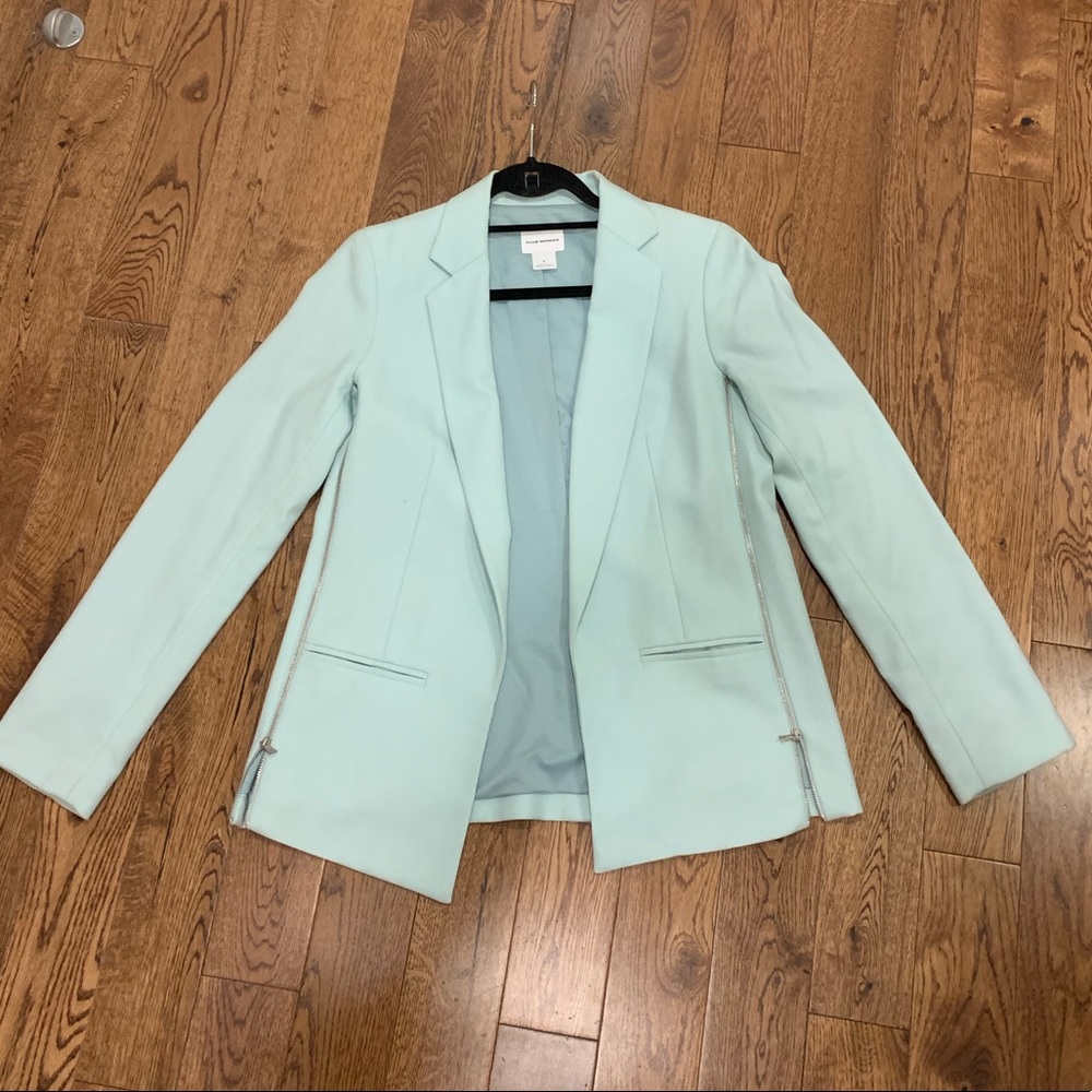 Club Monaco light blue blazer with zipper sides